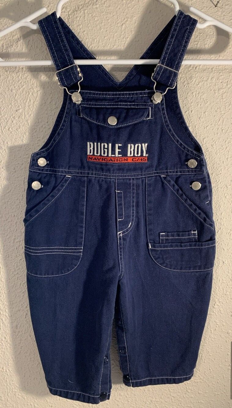 Bugle Boy Denim Overalls Bibs Toddler Baby 18 Months Navy Blue Farm Outdoor